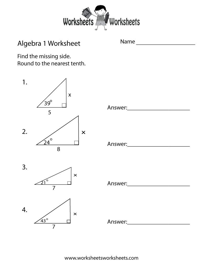 Simple Algebra 1 Worksheet Printable | Ged Prep | Algebra Worksheets | Ged Math Printable Worksheets