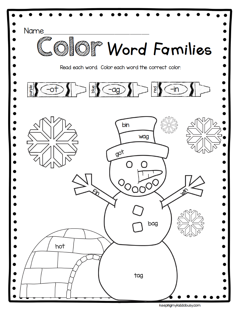 winter kindergarten printable worksheets