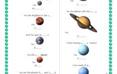 Song For Kids: Planets / Solar System Song Worksheet - Free Esl | Free Printable Solar System Worksheets