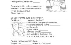 Song Lyrics From Frozen- Do You Want To Build A Snowman? Worksheet | Snowman Worksheet Printables