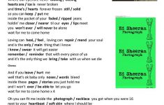 Song &quot;photograph&quot;ed Sheeran Worksheet - Free Esl Printable | Printable Photography Worksheets