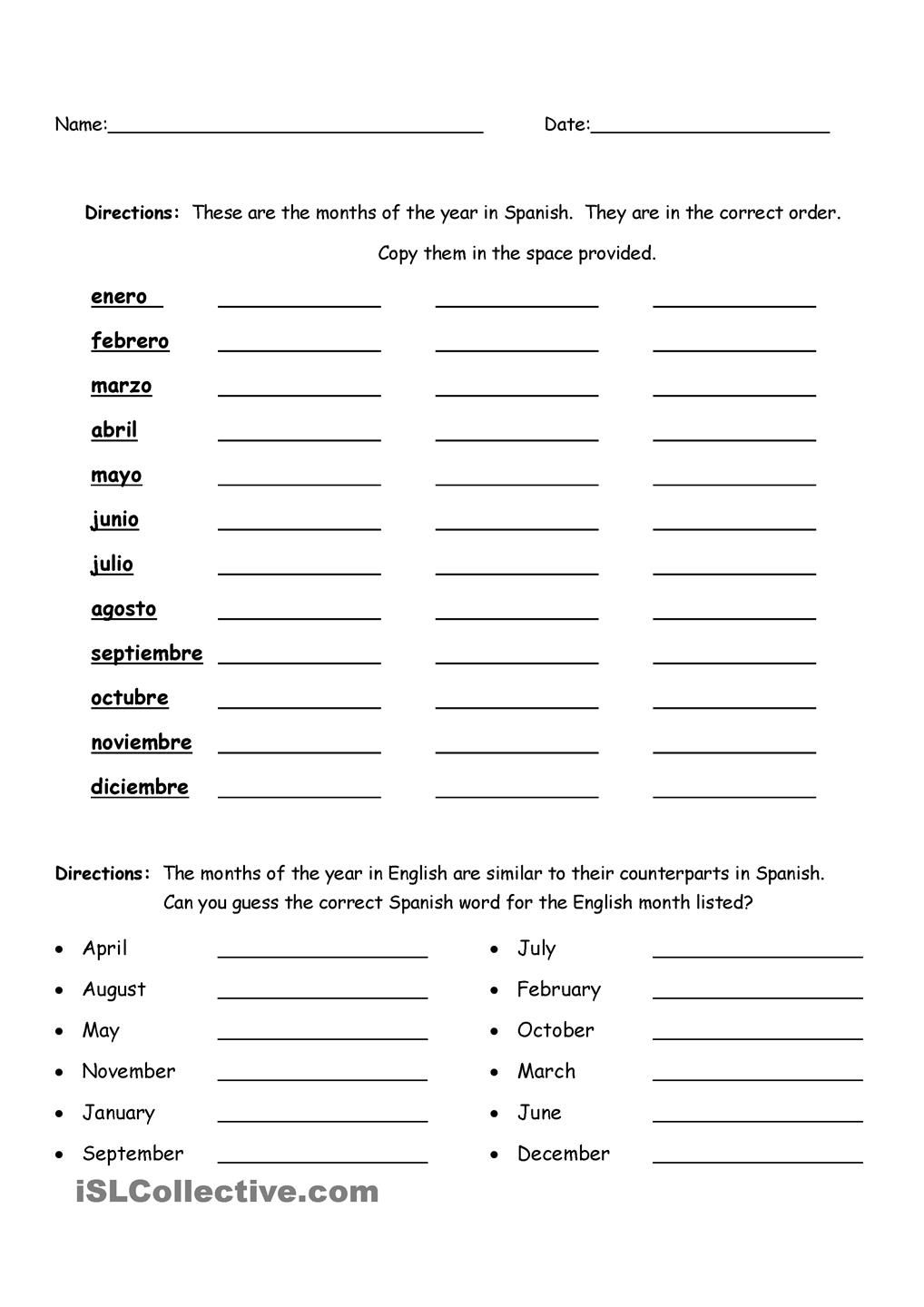 kindergarten worksheets in spanish free