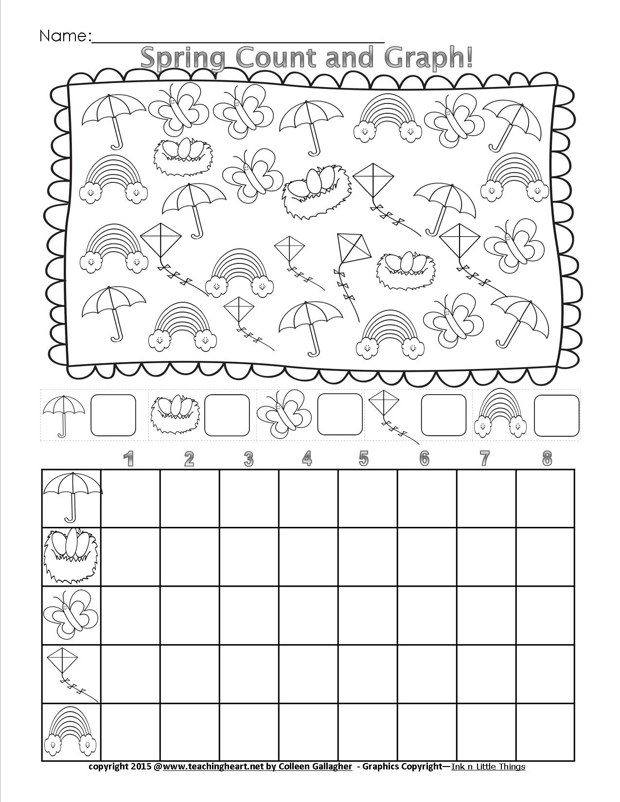 Spring Count And Graph - Free - Teaching Heart Blog Teaching Heart Blog | Free Printable Graph Art Worksheets