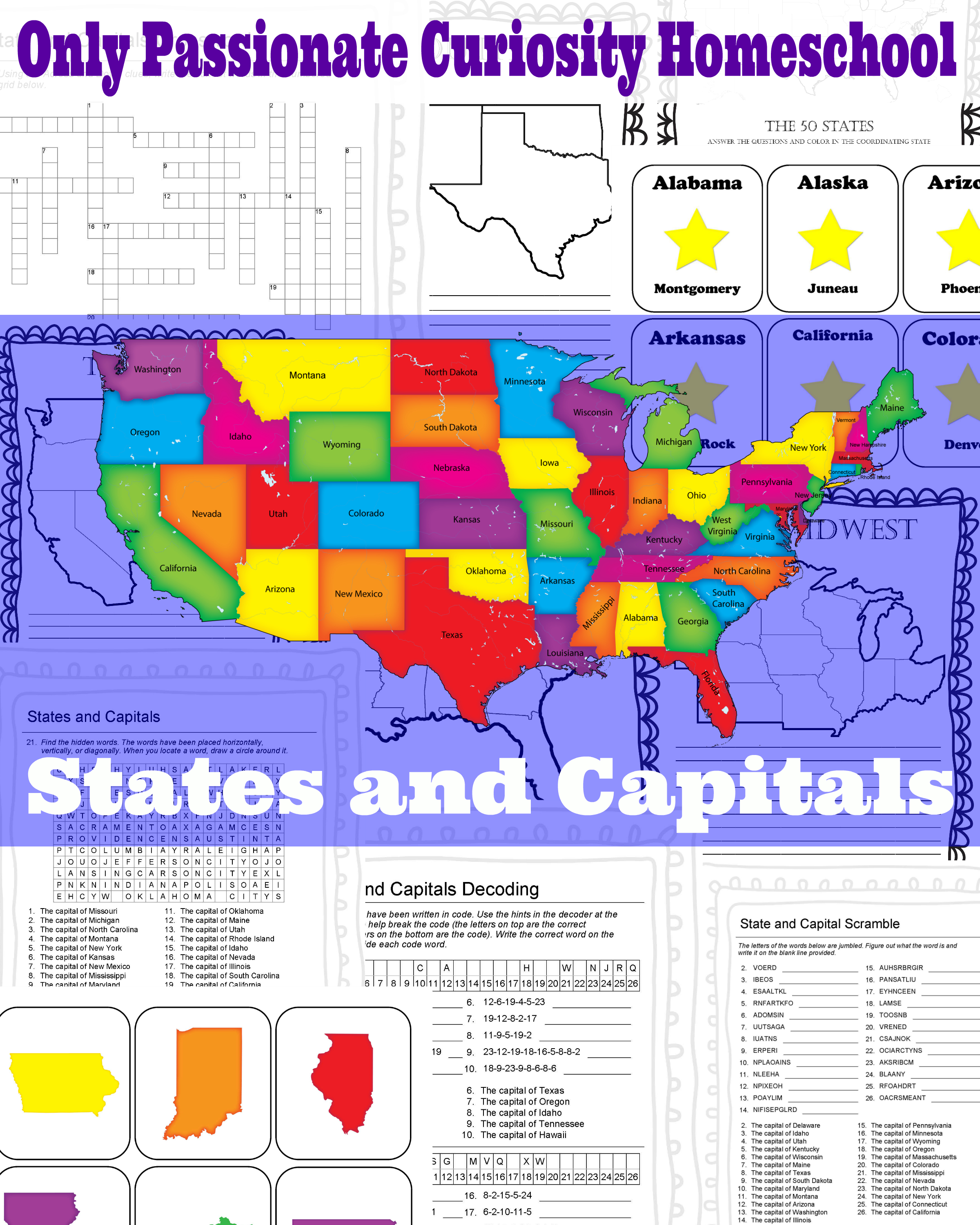 States And Capitals Pack - Only Passionate Curiosity | Free Printable States And Capitals Worksheets