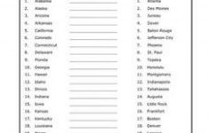 States And Capitals Worksheets 1 25 Worksheet For 3Rd 5Th Grade | Free Printable States And Capitals Worksheets