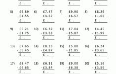 Subtracting Money Worksheets Uk Money | Printable Maths Worksheets Uk