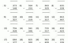 Subtraction With Regrouping Worksheets | 3Rd Grade Math Subtraction Printable Worksheets