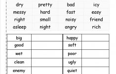Synonyms And Antonyms Worksheets | Antonyms Printable Worksheets