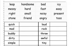 Synonyms And Antonyms Worksheets | Free Printable Worksheets Synonyms Antonyms And Homonyms