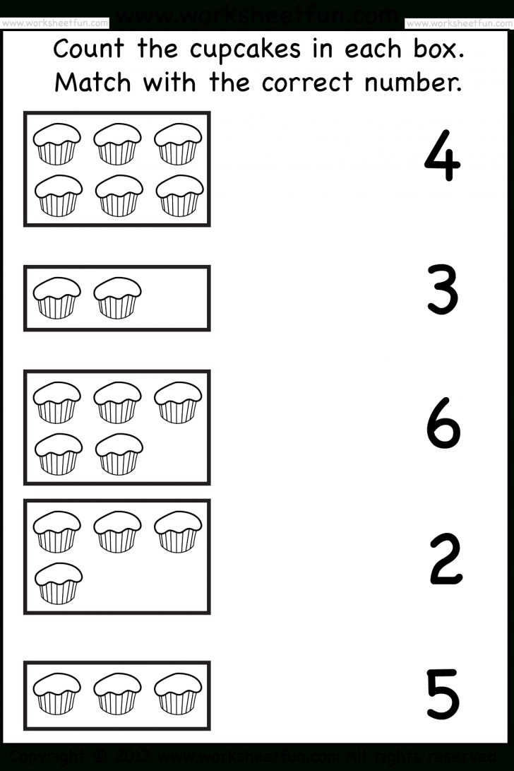 Tellen En Match Cupcakes Wfun 1 Printables Free Kindergarten