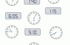 Telling Time Clock Worksheets To 5 Minutes | Free Printable Elapsed Time Worksheets For Grade 3