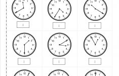 Telling Time To Nearest Five Minutes Worksheet | Educational 2Nd | Printable Clock Worksheets First Grade