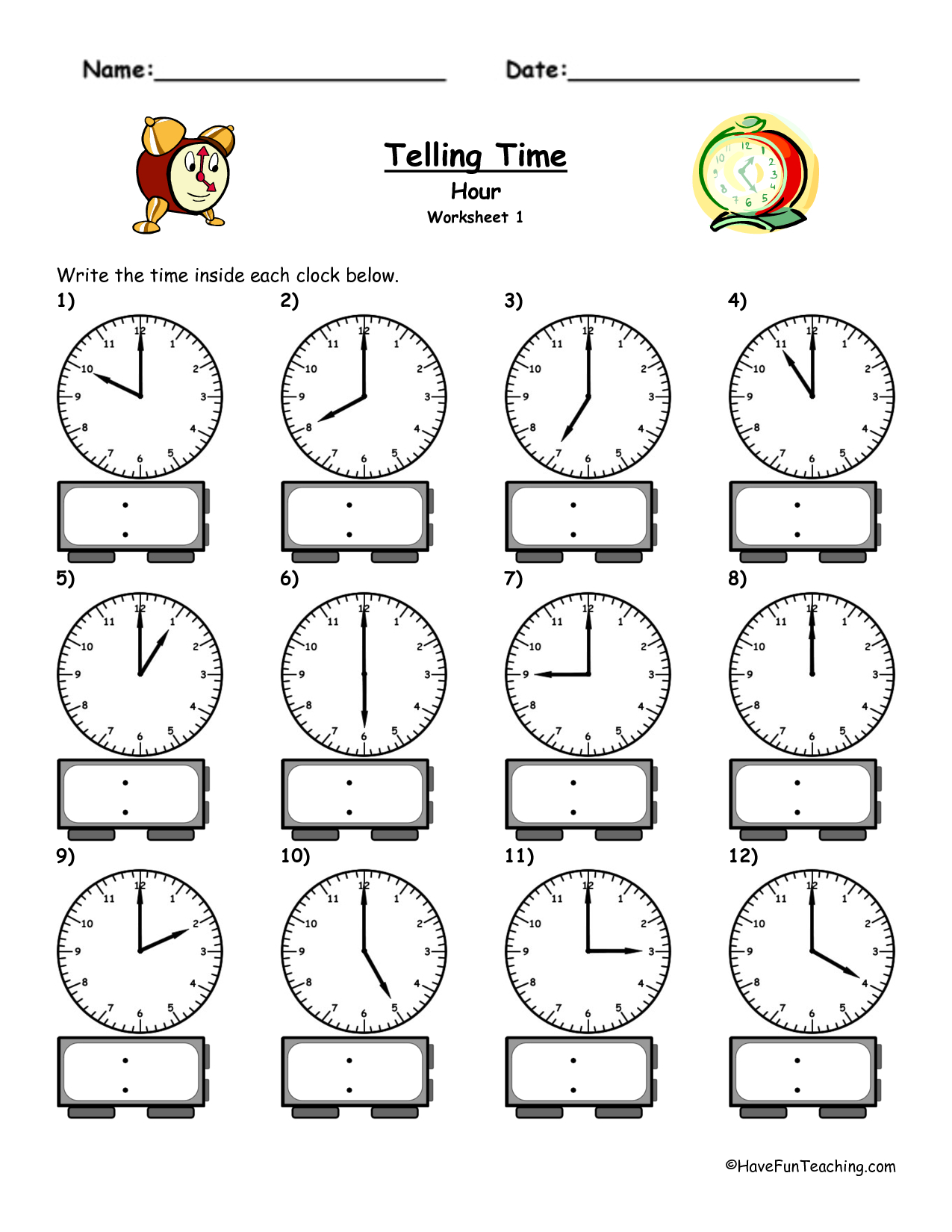 Telling Time Worksheets - Google Search | L&amp;#039;heure | Pinterest - Free | Free Printable Time Worksheets For Kindergarten