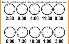 Telling Time Worksheets Printable – Worksheet Template - Free | Printable Telling Time Worksheets 1St Grade