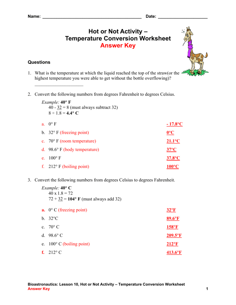 Temperature Conversion Worksheet Temperature Conversions Worksheet | Temperature Conversion Worksheets Printable