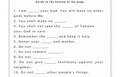 Ten Commandments Worksheet For Kids | Junior Church | Bible Lessons | Free Printable Children's Bible Worksheets
