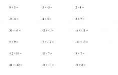 The All Operations With Integers (Range -12 To 12) With No | Free Printable Integer Worksheets
