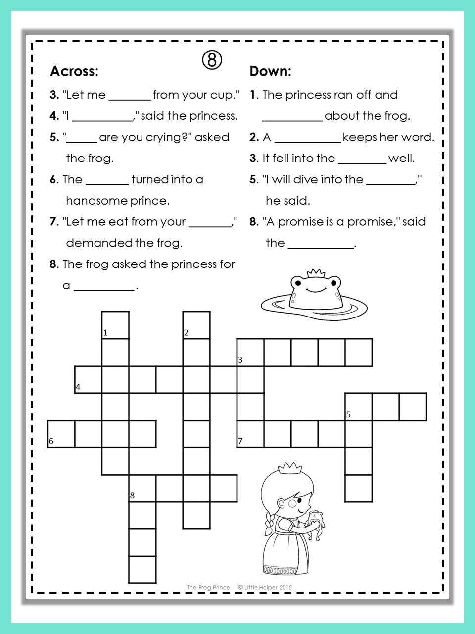 The Frog Prince Puzzle Fun | Creative Teaching! | Frog Theme | The Frog Prince Worksheets Printable