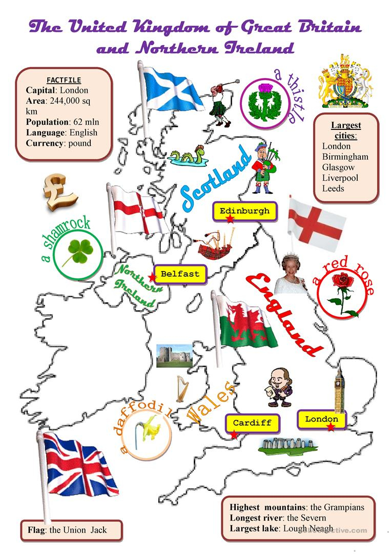 The Uk:map Worksheet - Free Esl Printable Worksheets Madeteachers | Free Printable Worksheets Uk