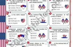 The Usa Quiz - Esl Worksheetmena22 | Usa Worksheets Printables
