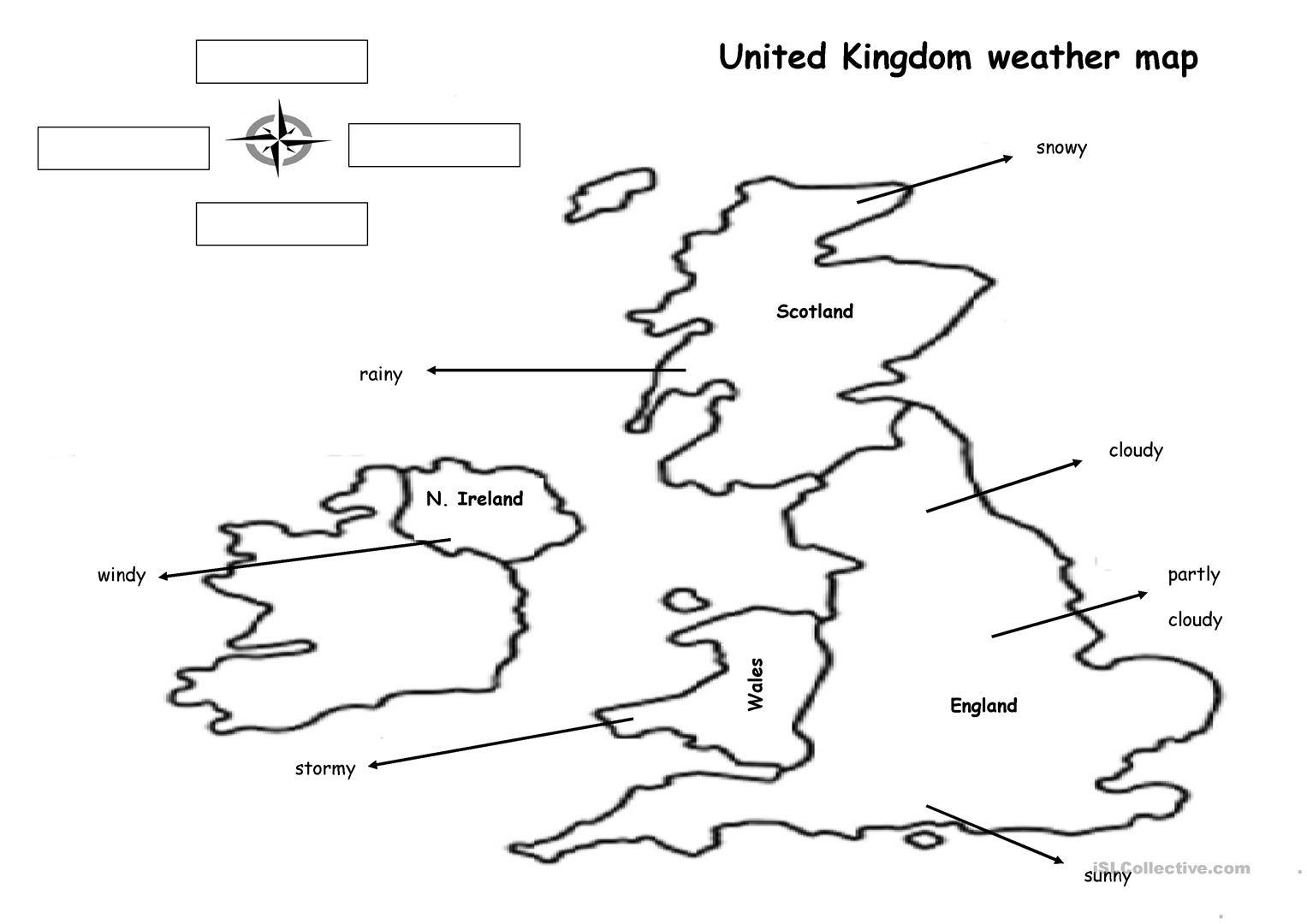 The Weather Map Worksheet - Free Esl Printable Worksheets Made | Free Printable Weather Map Worksheets