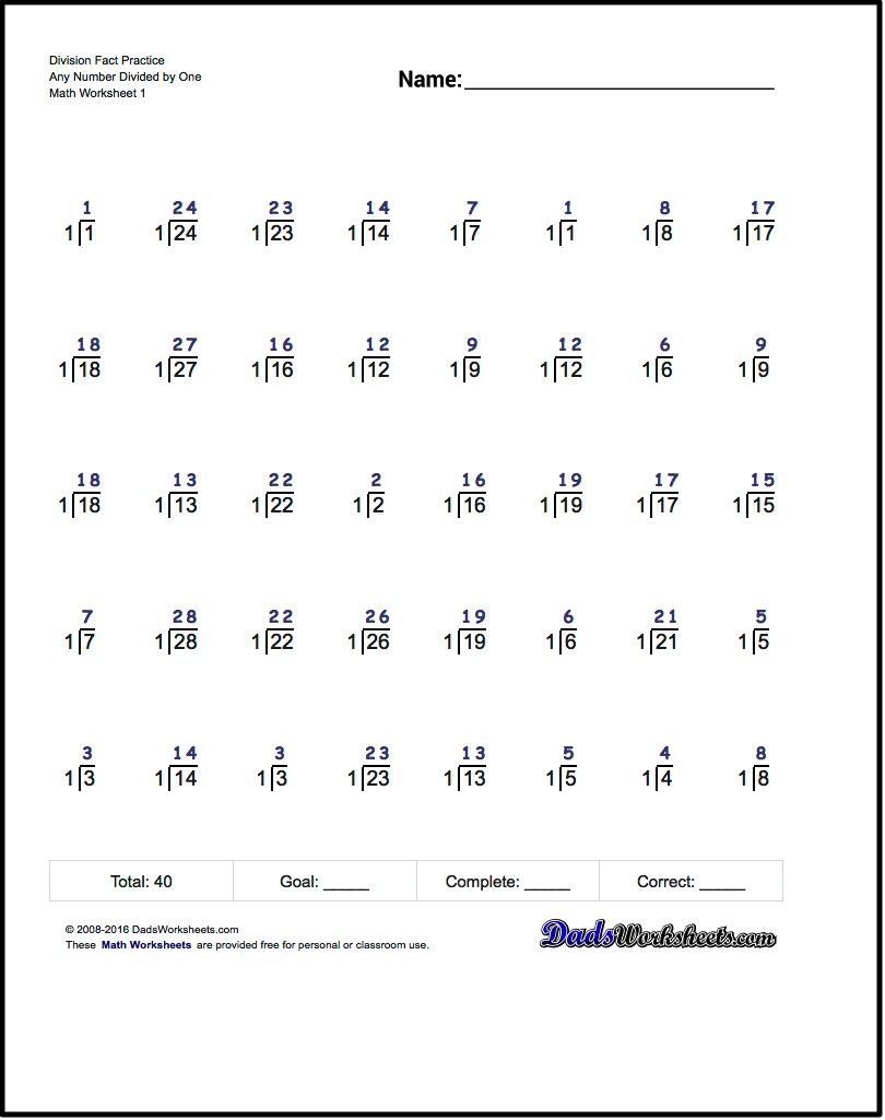 These Are Basic Practice Division Worksheets Designed To Work As One | Printable Simple Division Worksheets