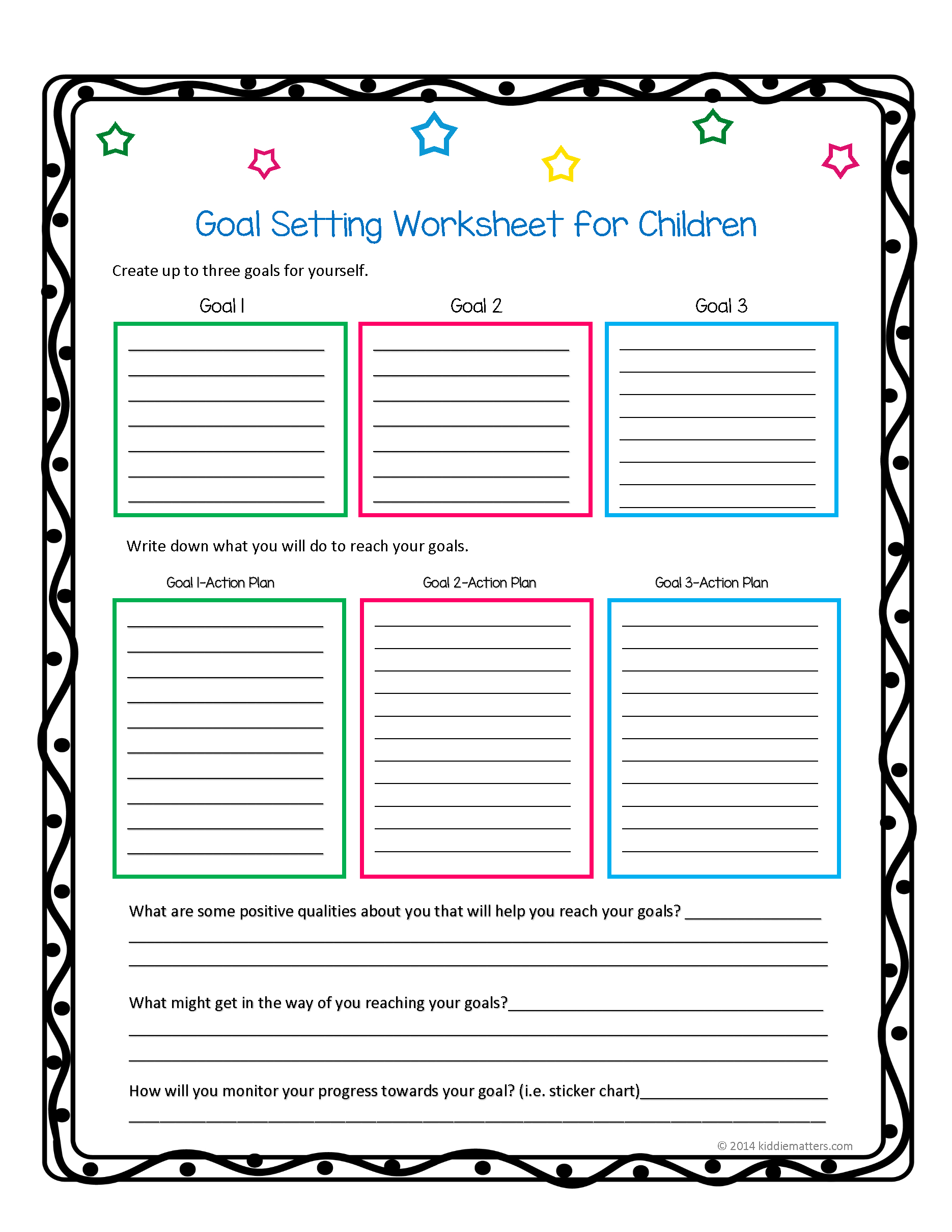 Free Printable Goal Setting Worksheets For Students Printable Free 