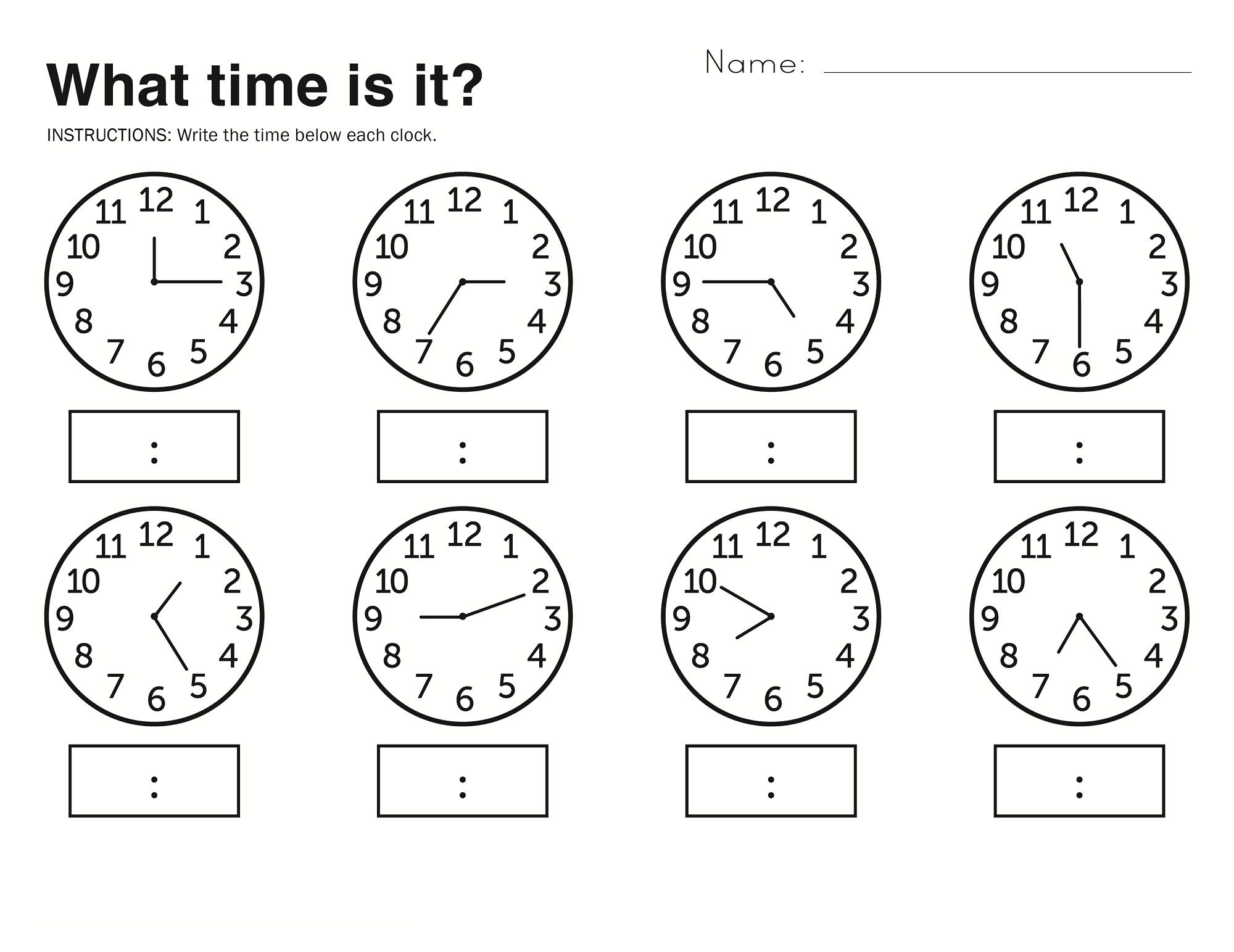 Time Elapsed Worksheets To Print | Kids Worksheets Printable | Learn To Tell The Time Printable Worksheets