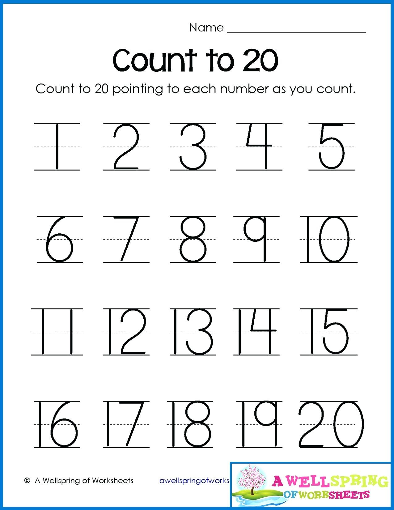 Tracing Name Sheets Tracing Sheets For Kindergarten Numbers - Free | Writing Numbers 1 20 Printable Worksheets