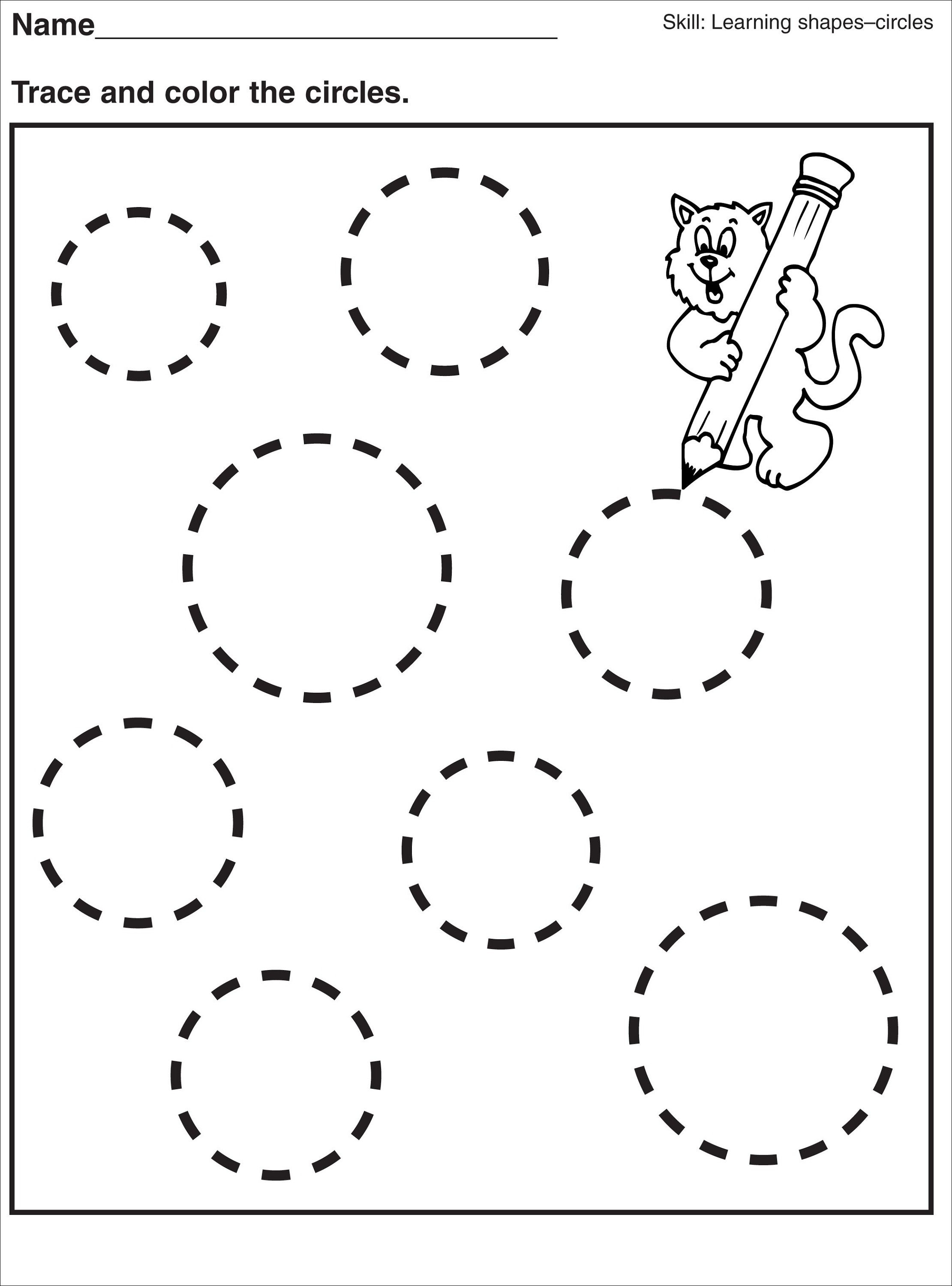 Tracing Pages For Preschool | Kids Worksheets Printable | Shapes | Circle Printable Worksheets