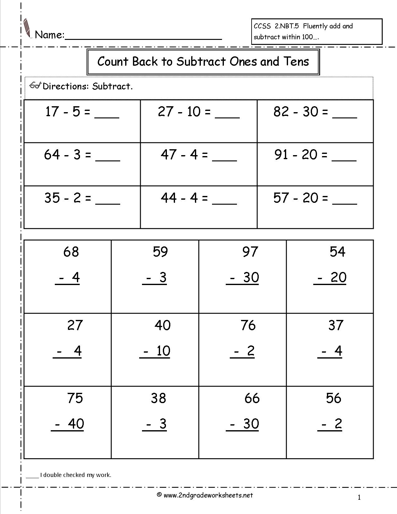 Two Digit Subtraction Worksheets | Free Printable Subtraction Worksheets