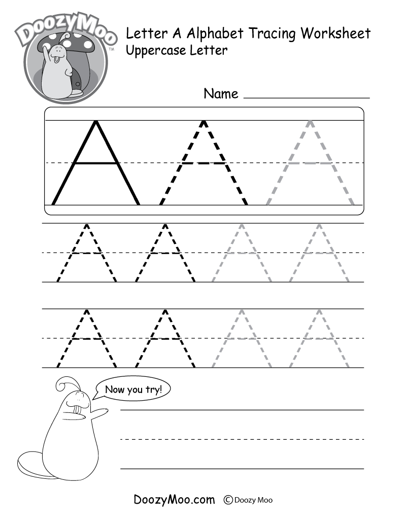 Uppercase Letter Tracing Worksheets (Free Printables) - Doozy Moo | Capital Letters Printable Worksheets