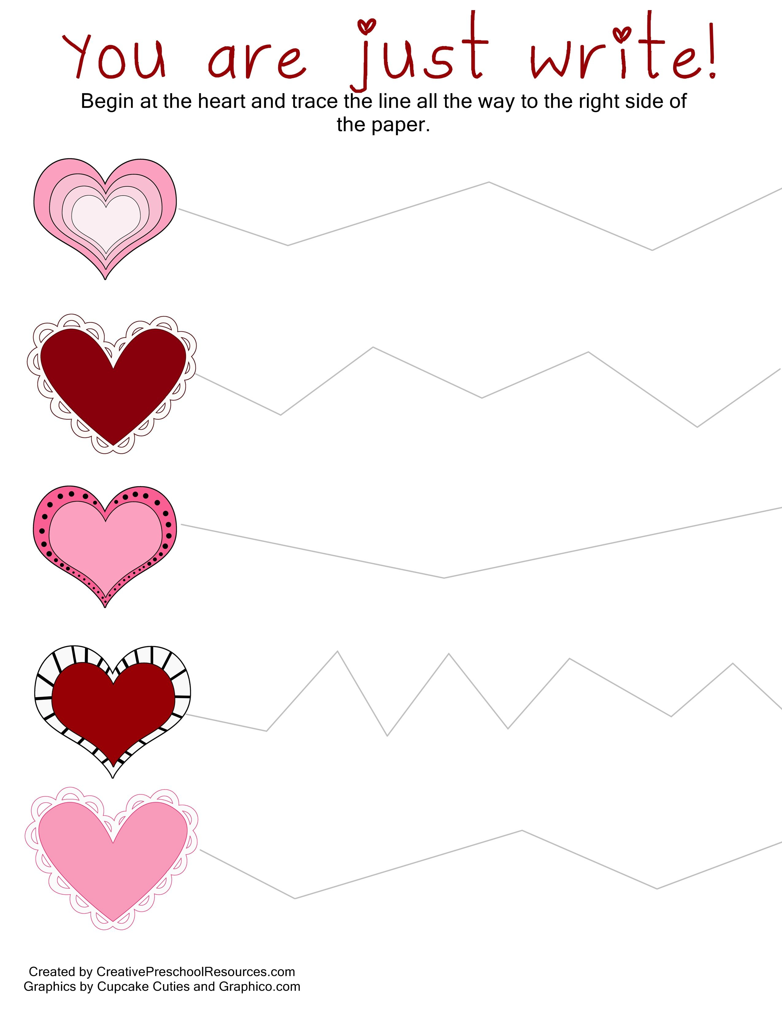 Free Printable Preschool Valentine Worksheets | Lexias Blog