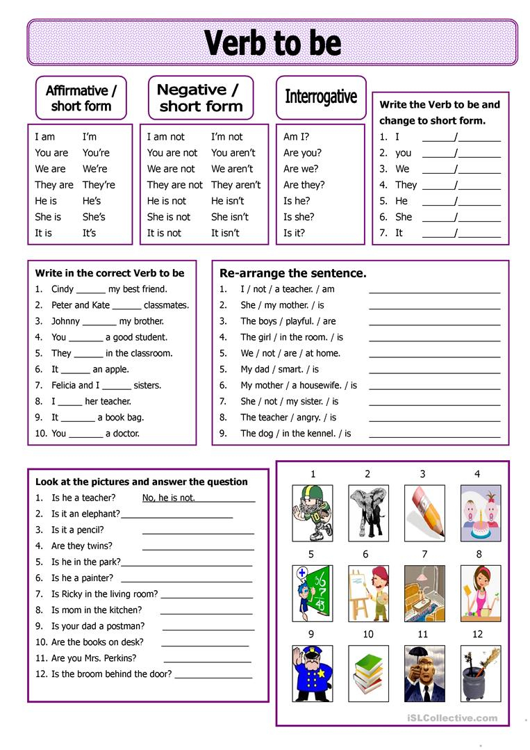 Verb To Be Worksheet - Free Esl Printable Worksheets Madeteachers | English Worksheets Free Printables