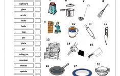 Vocabulary Matching Worksheet - In The Kitchen | Amazing | Life | Kitchen Utensils Printable Worksheets