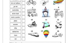 Vocabulary Matching Worksheet – Transport Worksheet – Free Esl | Free Printable Transportation Worksheets For Kids