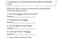 Vocabulary Worksheets | Synonym And Antonym Worksheets | Free Printable Worksheets Synonyms Antonyms And Homonyms
