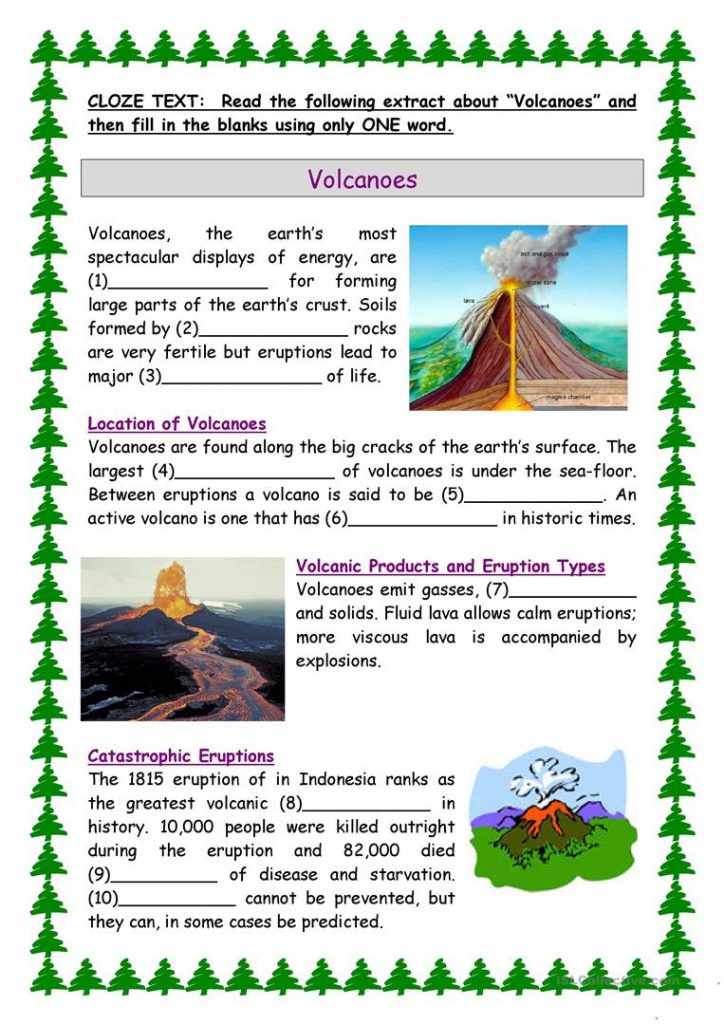 volcanoes worksheet free esl printable worksheets madeteachers