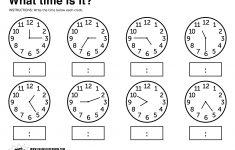 What Time Is It Printable Worksheet | Kolbie | Kindergarten | Kindergarten Clock Worksheet Printables