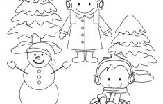 Winter Coloring Worksheet - Free Kindergarten Seasonal Worksheet For | Free Printable Winter Preschool Worksheets