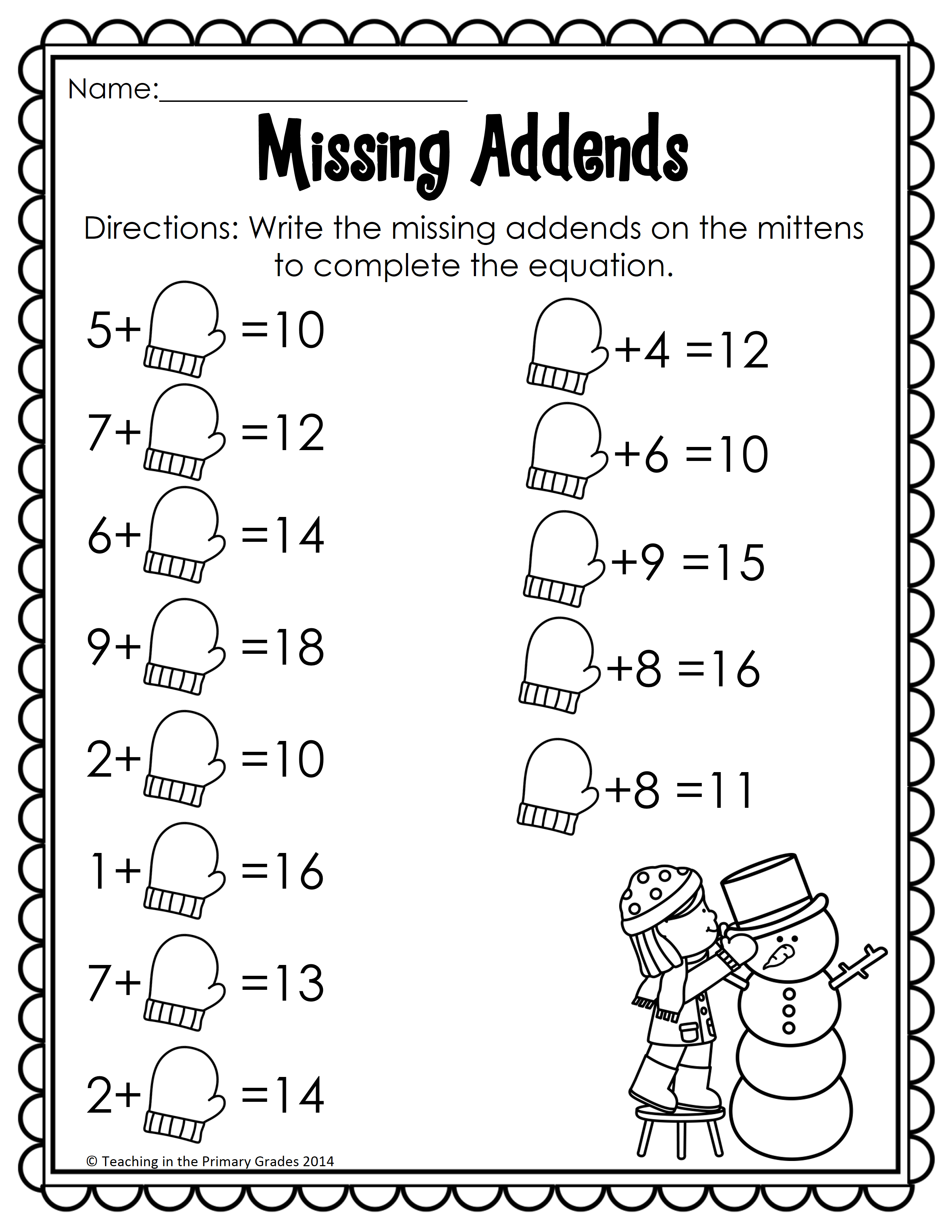 Winter Math And Literacy Printables-No Prep! | Firstgradefaculty | Printable Winter Math Worksheets