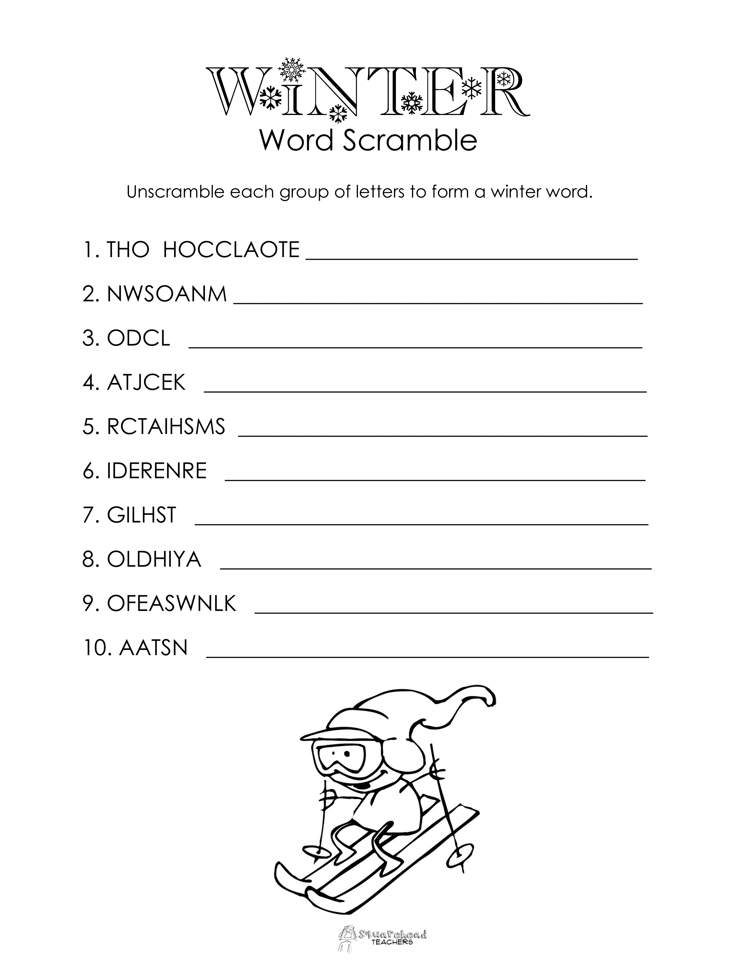 Free Printable Fall Word Unscramble Games For Senior Adults Free 