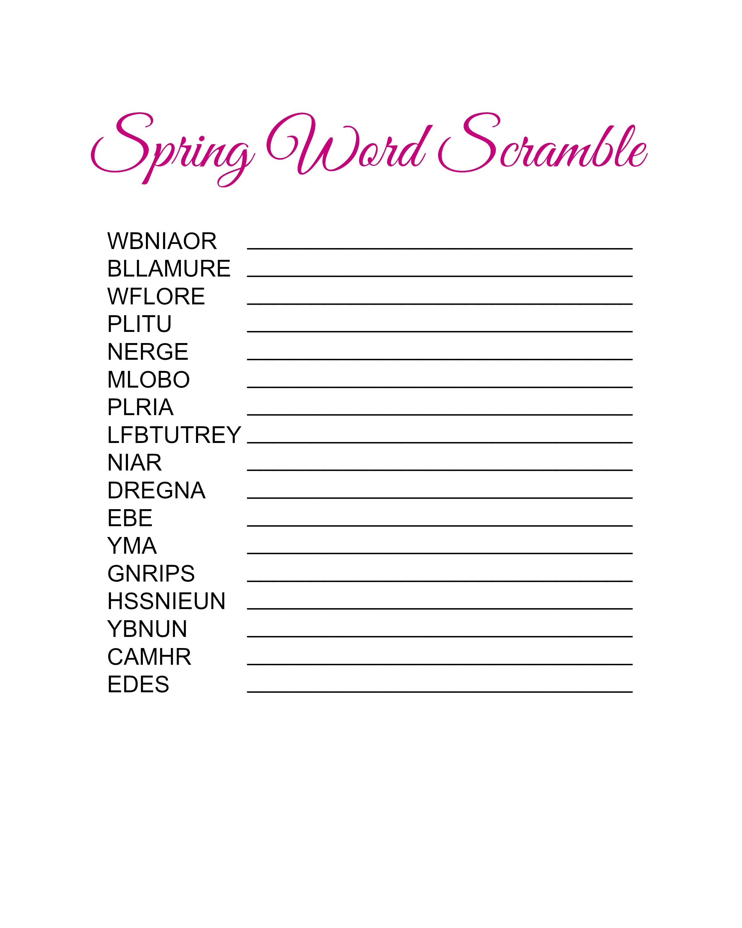 Word Scramble Worksheet For Beginner | Kiddo Shelter | Free Printable Word Scramble Worksheets