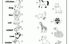 Worksheets For Preschoolers- Matching Animals | Match The Animals | Los Animales Printable Worksheets