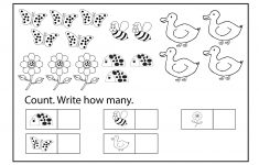 Worksheets Kindergarten Free Printable Educational Counting Coloring | Free Printable Worksheets For Kindergarten