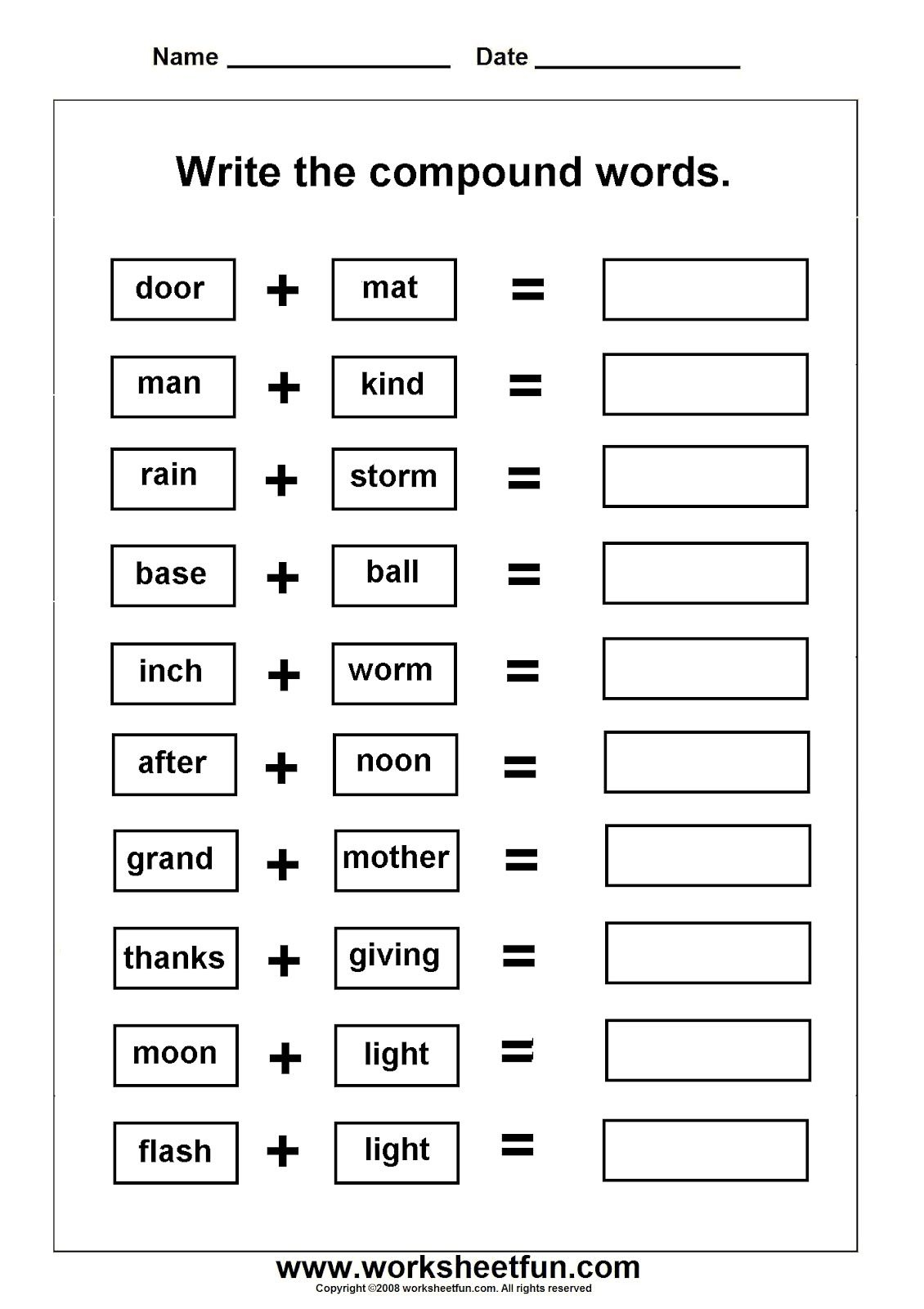 Free Printable Compound Word Worksheets Lexia s Blog