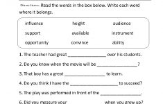 Worksheets Pages : High School English Worksheets Vocabulary Pdf | Grade 3 Vocabulary Worksheets Printable