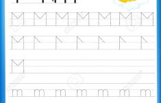 Writing Practice Letter M Printable Worksheet With Clip Art For | Letter M Printable Worksheets