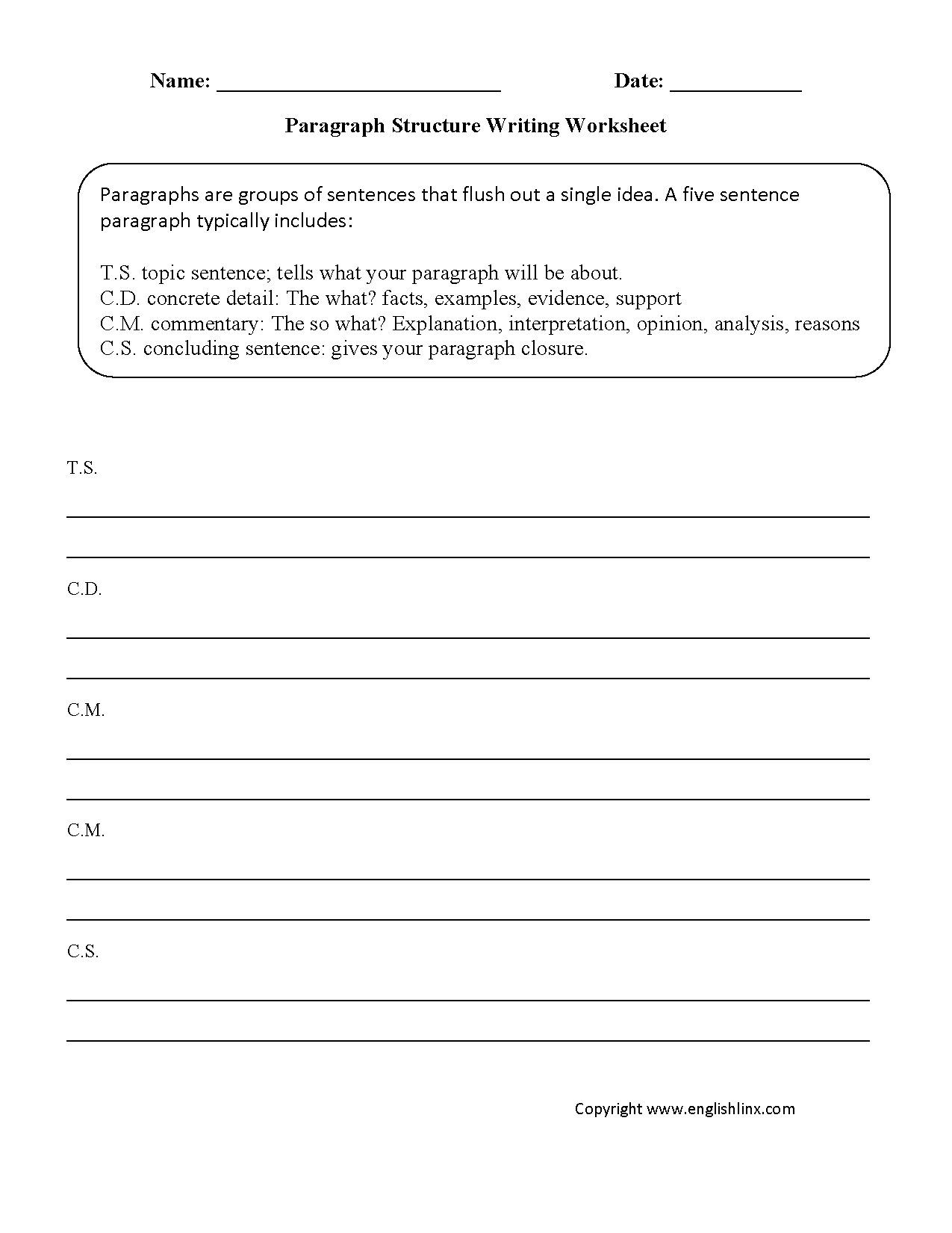 Writing Worksheets | Paragraph Writing Worksheets | 7Th Grade Writing Worksheets Printable