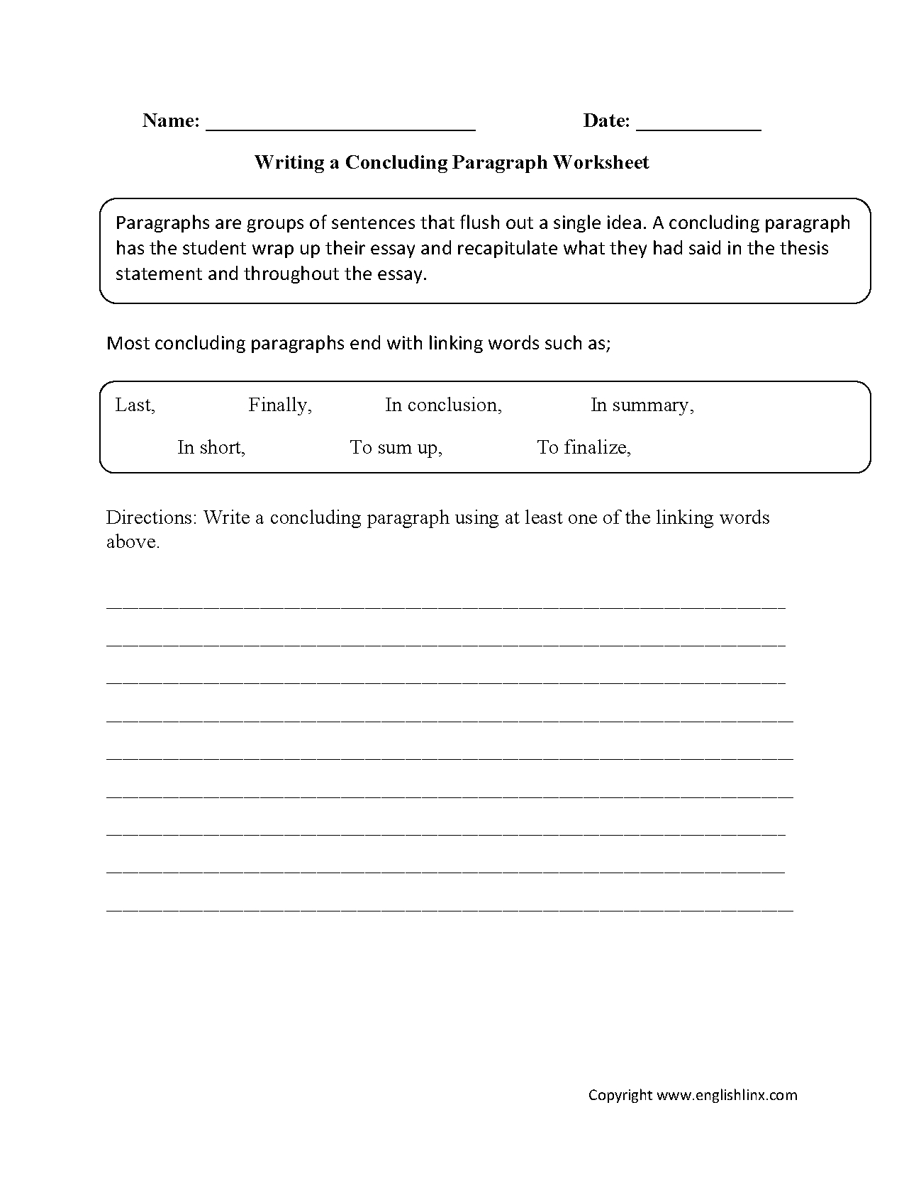 Free Printable Paragraph Writing Worksheets Lexia s Blog